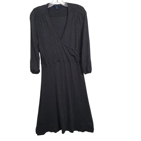 Boden Size 16R 16 Dress Light Knit Sweater Mock Wrap Midi Silk Cashmere Blend - Picture 2 of 12